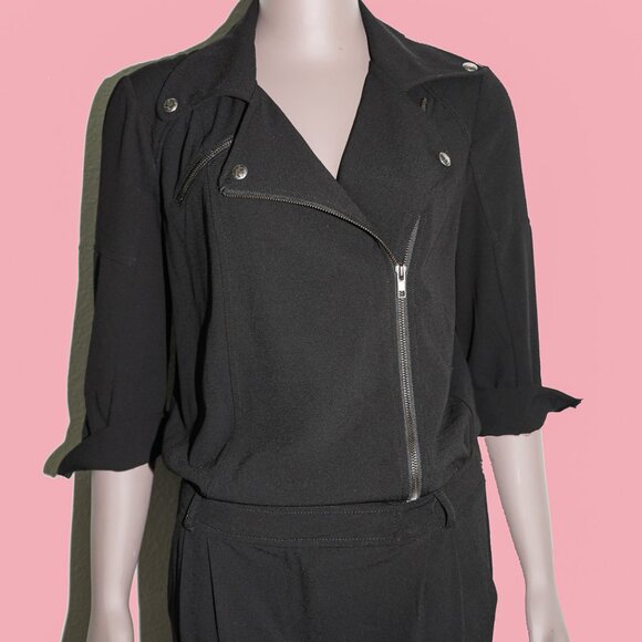 Guess Black Collared Jumpsuit Womens Outerwear Size Small Casual‎ Chic Romper - Picture 3 of 6